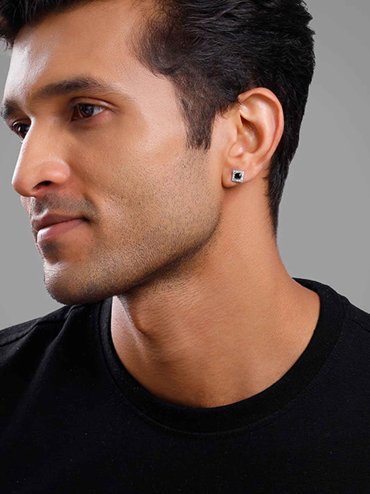 Silver Celestial Square Stud For Him
