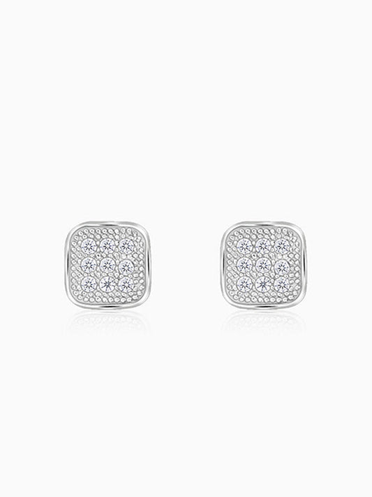 Silver Modern Spark Stud For Him