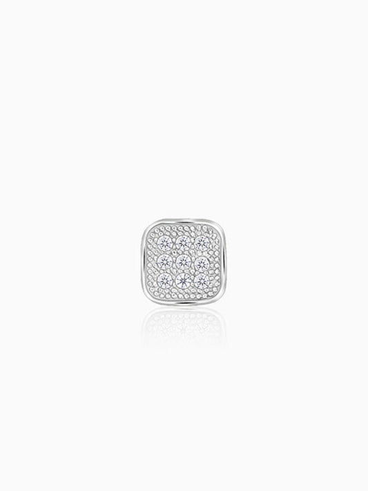 Silver Modern Spark Stud For Him