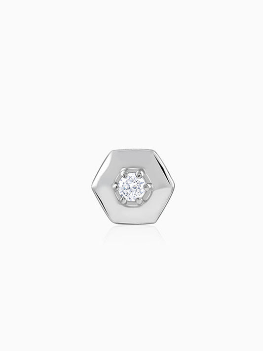 Silver Galaxy Edge Stud For Him