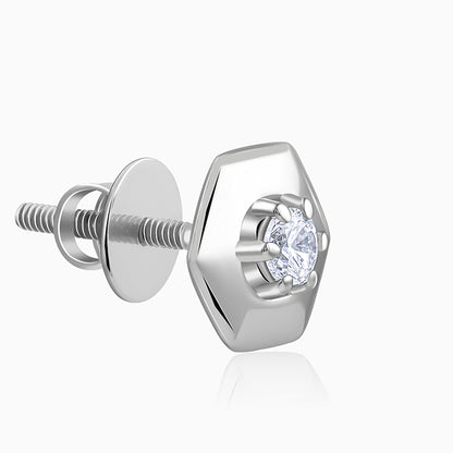 Silver Galaxy Edge Stud For Him