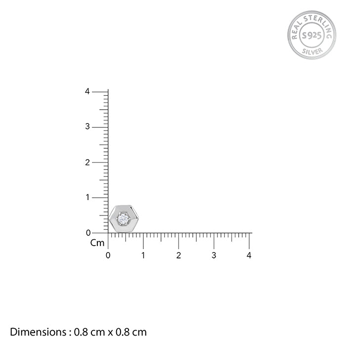 Silver Galaxy Edge Stud For Him