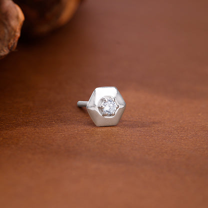 Silver Galaxy Edge Stud For Him