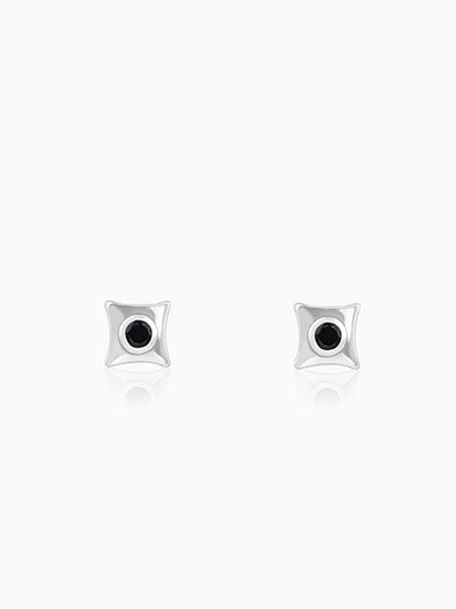 Silver Black Starburst Stud For Him