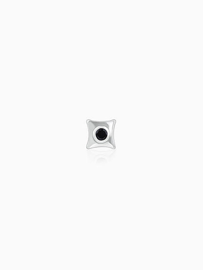 Silver Black Starburst Stud For Him