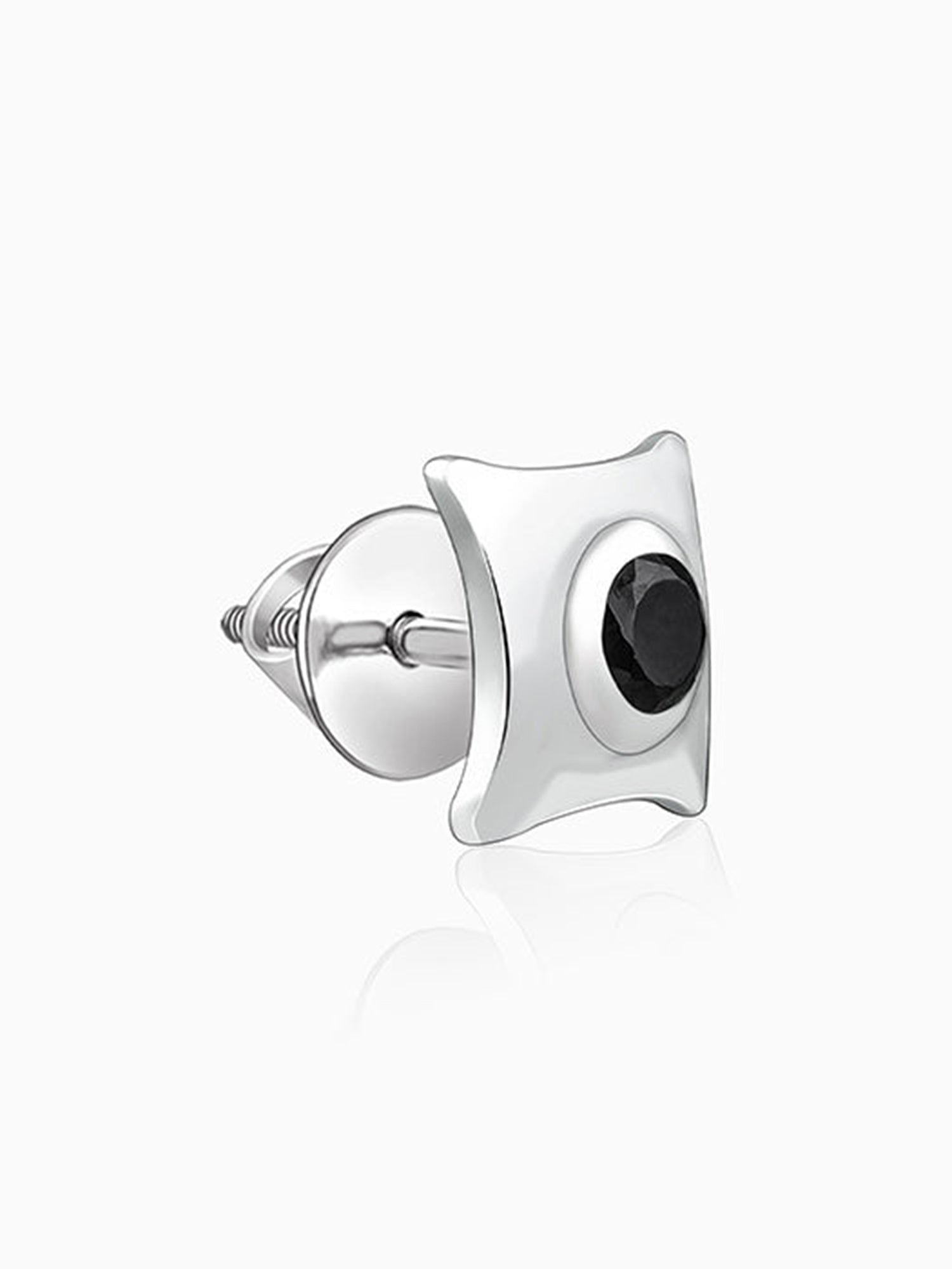 Silver Black Starburst Stud For Him
