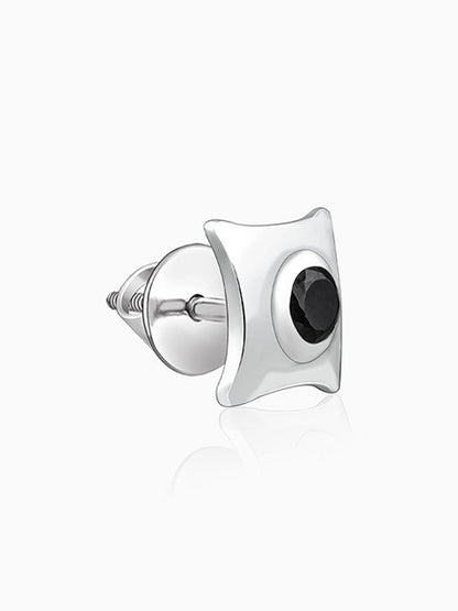 Silver Black Starburst Stud For Him