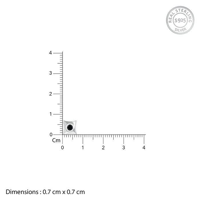 Silver Black Starburst Stud For Him