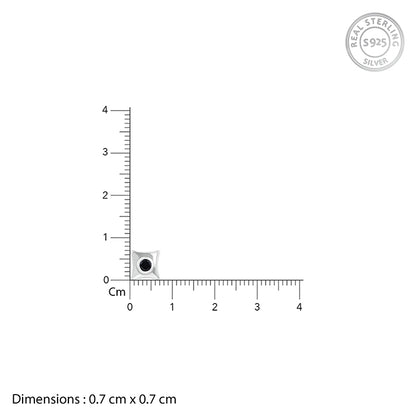 Silver Black Starburst Stud For Him