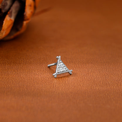 Silver Triangle Stud For Him