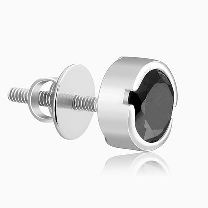 Silver Midnight Dot Stud For Him