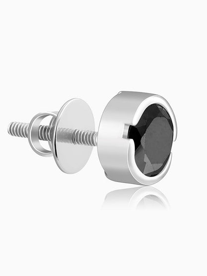 Silver Midnight Dot Stud For Him