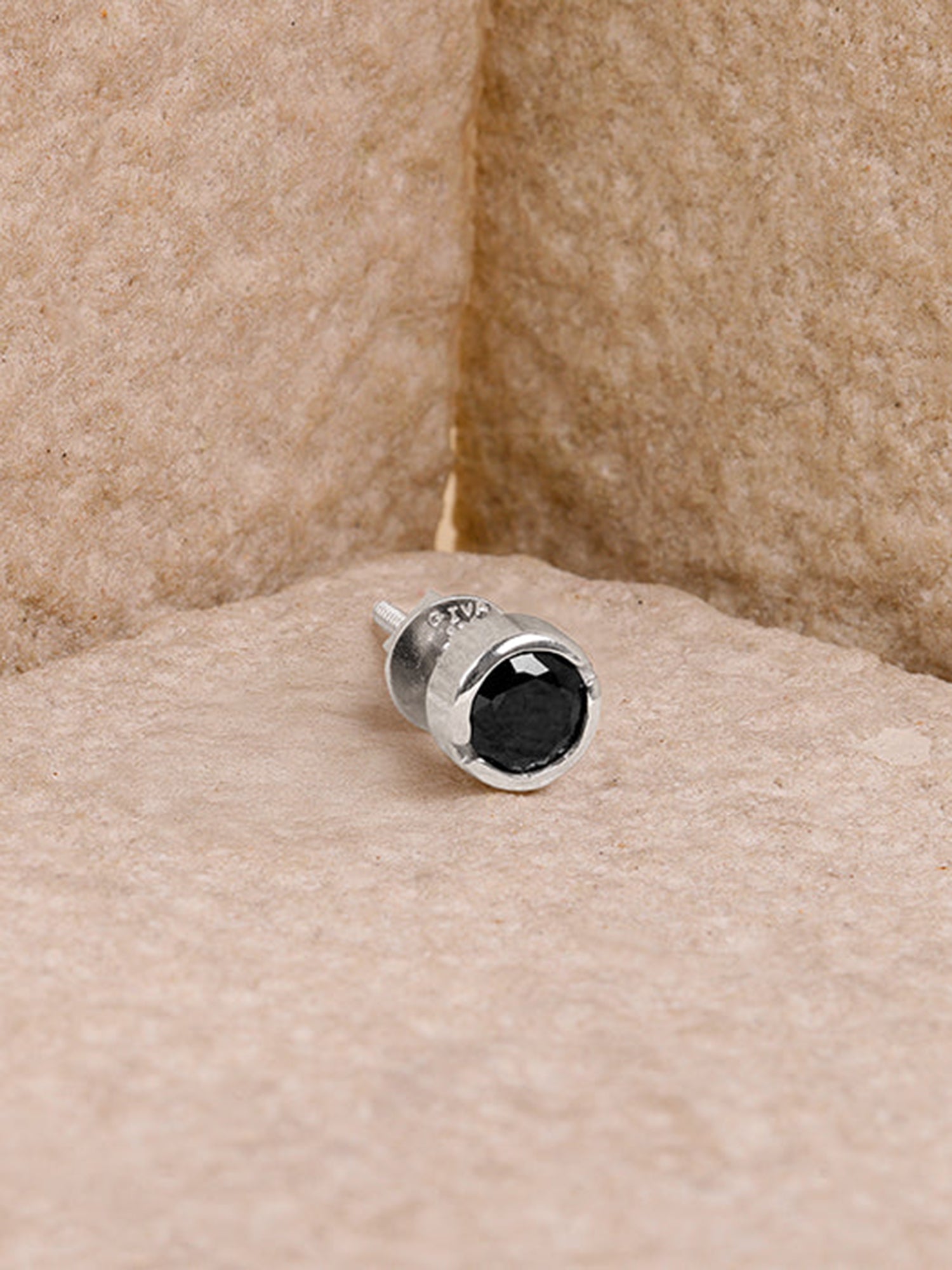 Silver Midnight Dot Stud For Him