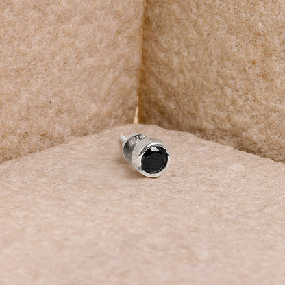 Silver Midnight Dot Stud For Him