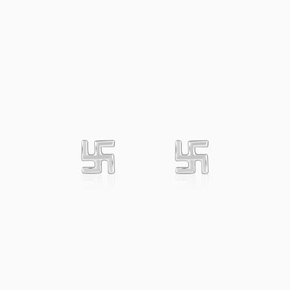 Silver Swastik Stud For Him