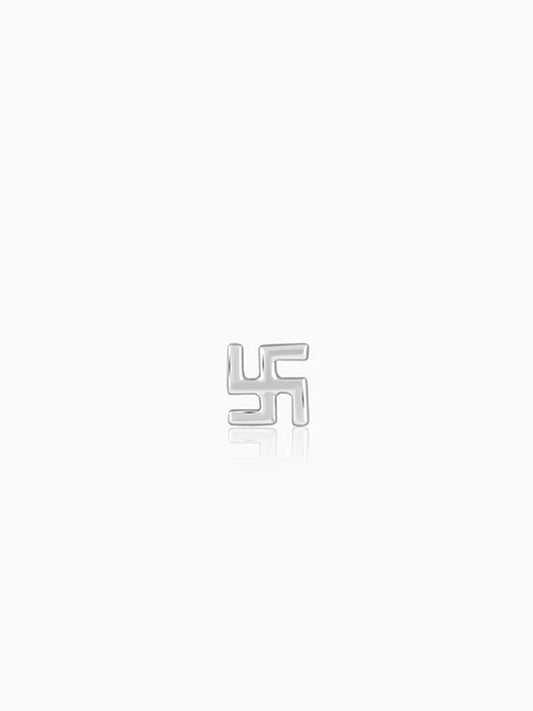 Silver Swastik Stud For Him