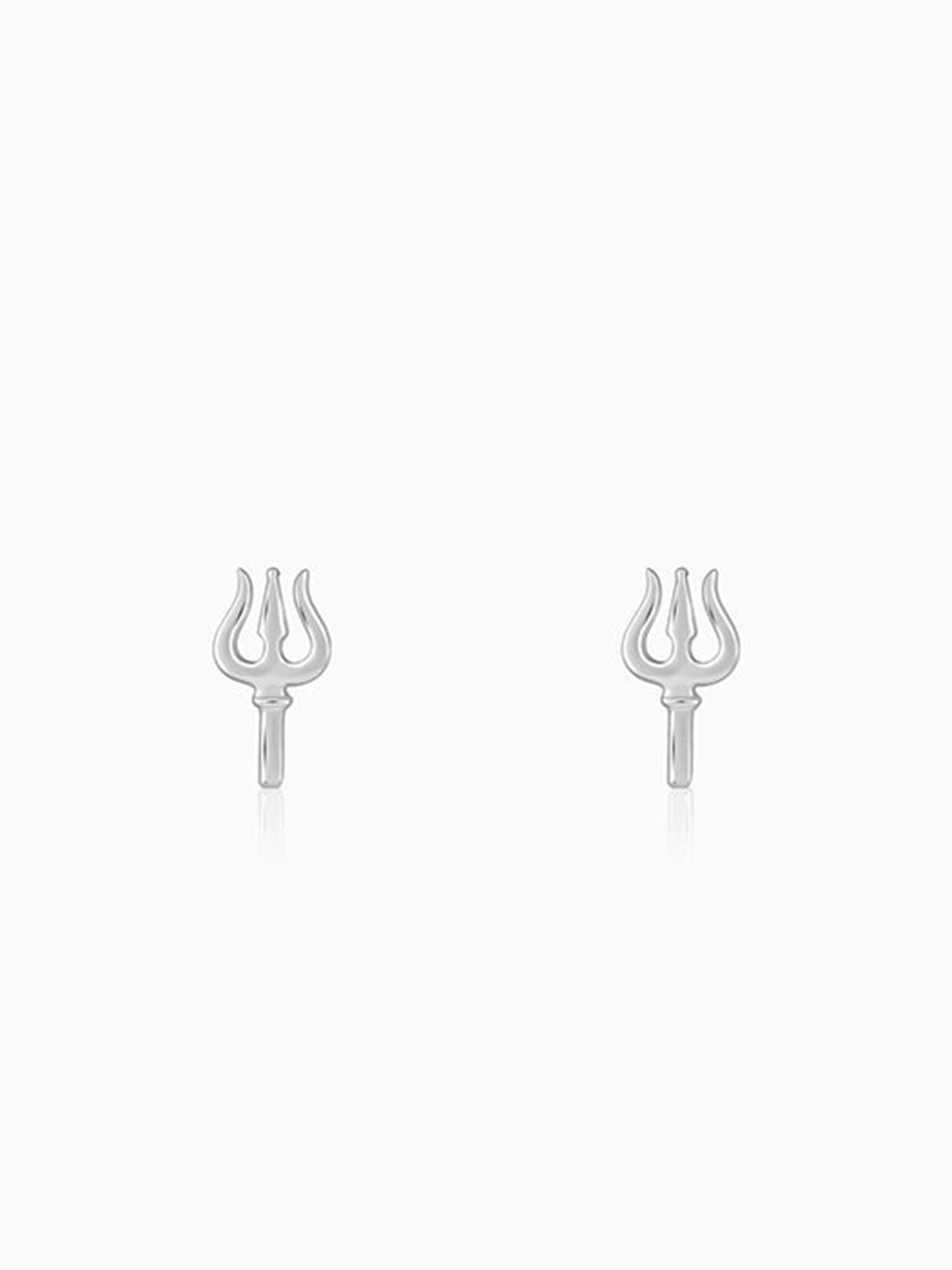 Silver Trident Stud For Him