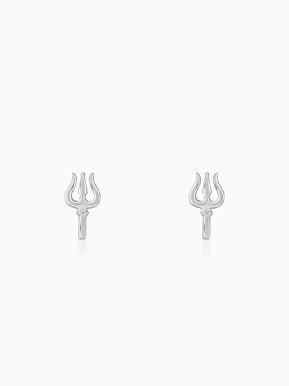 Silver Trident Stud For Him