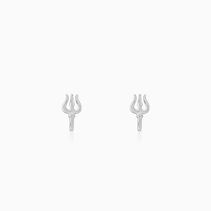Silver Trident Stud For Him