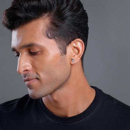 Silver Trident Stud For Him