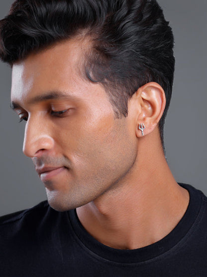 Silver Trident Stud For Him