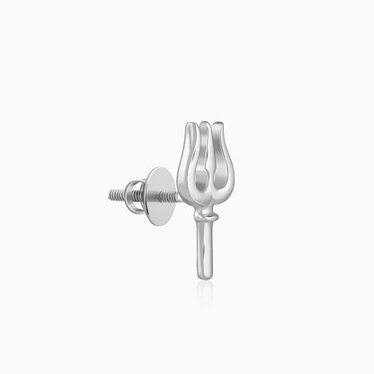 Silver Trident Stud For Him