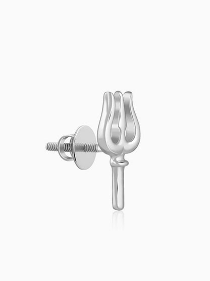 Silver Trident Stud For Him