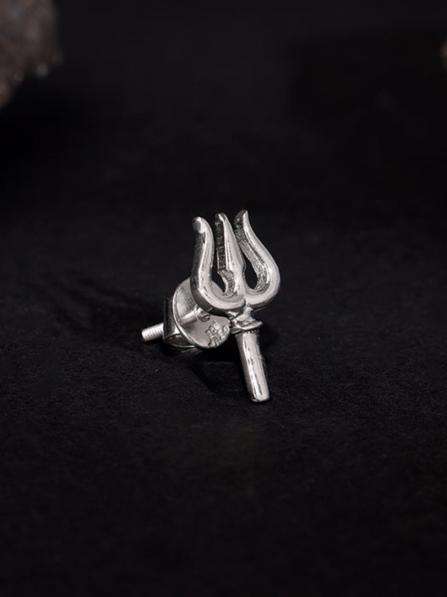 Silver Trident Stud For Him