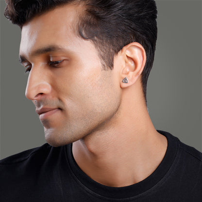 Silver Trinity Loop Stud For Him