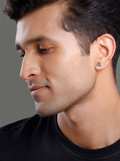 Silver Trinity Loop Stud For Him
