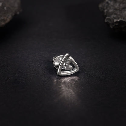Silver Trinity Loop Stud For Him