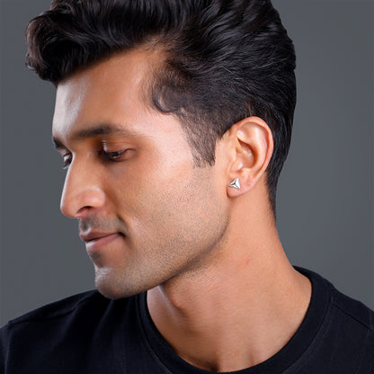 Silver Echo Triangle Stud For Him