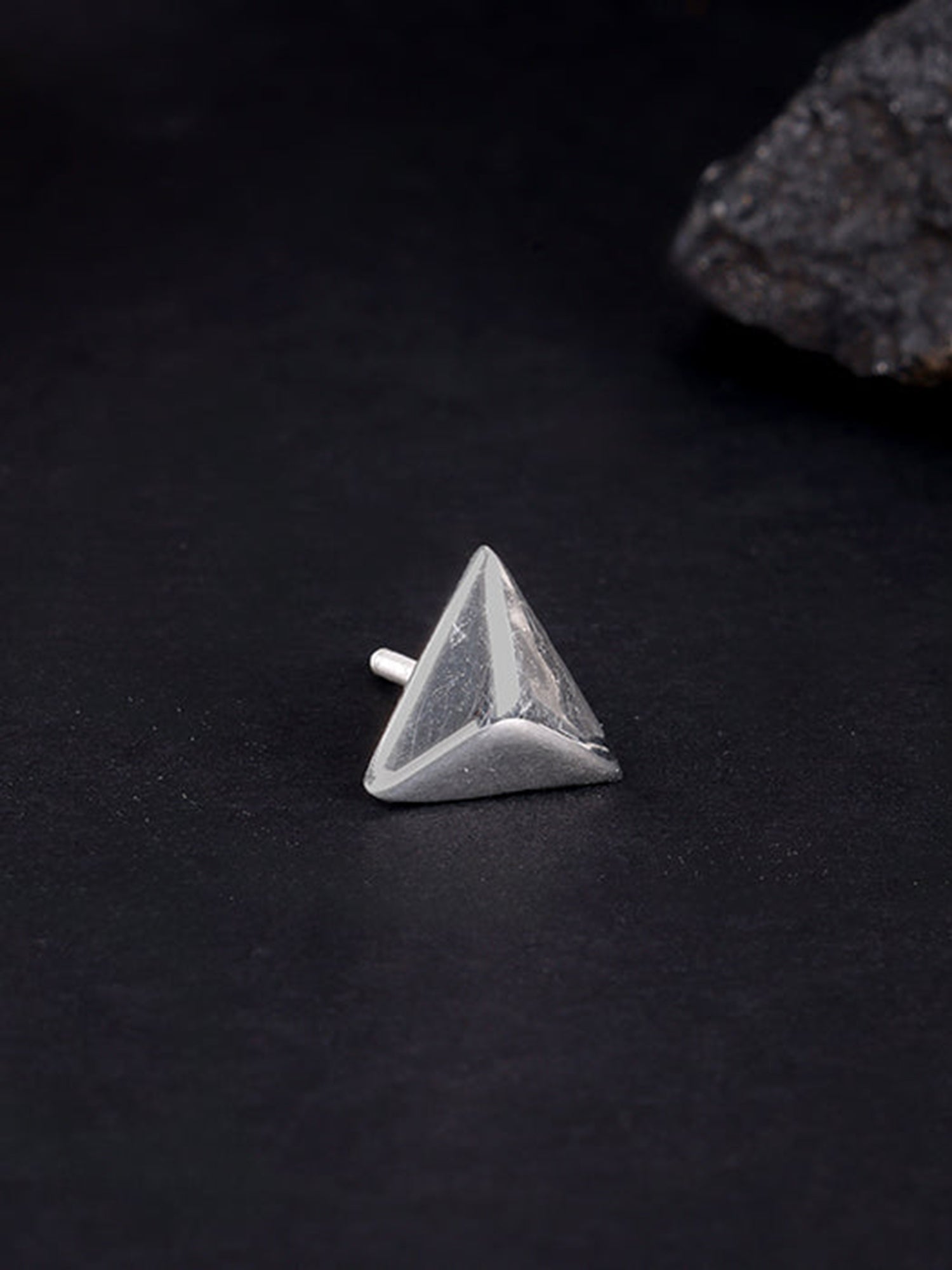 Silver Echo Triangle Stud For Him