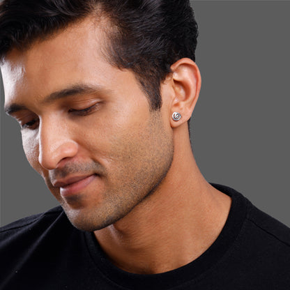 Silver GeoGlow Stud For Him