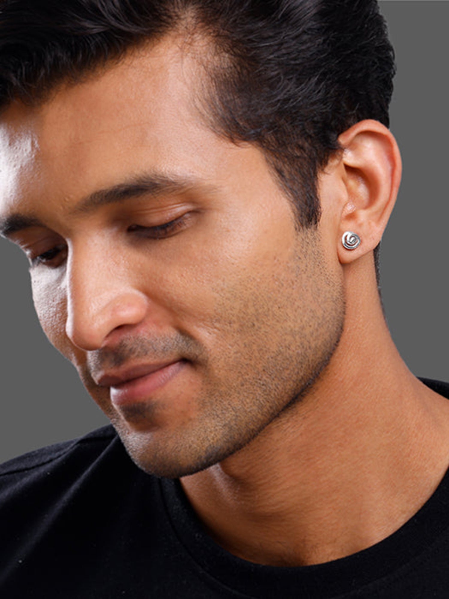 Silver GeoGlow Stud For Him