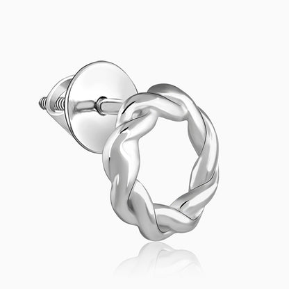 Silver Twist Halo Stud For Him