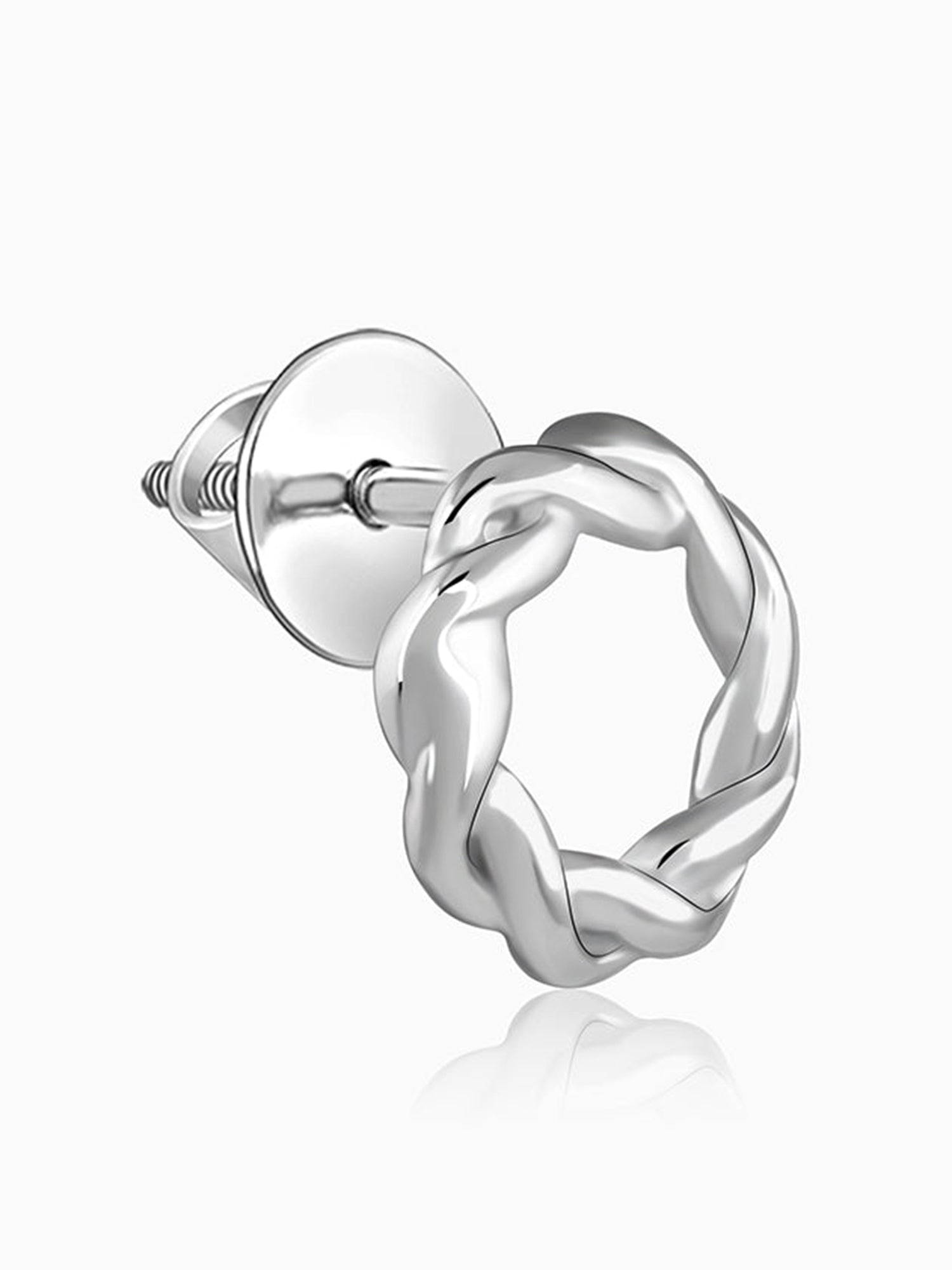 Silver Twist Halo Stud For Him