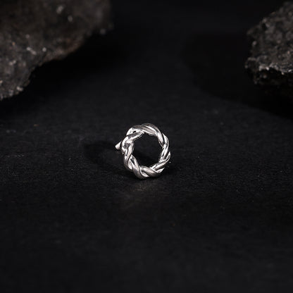 Silver Twist Halo Stud For Him