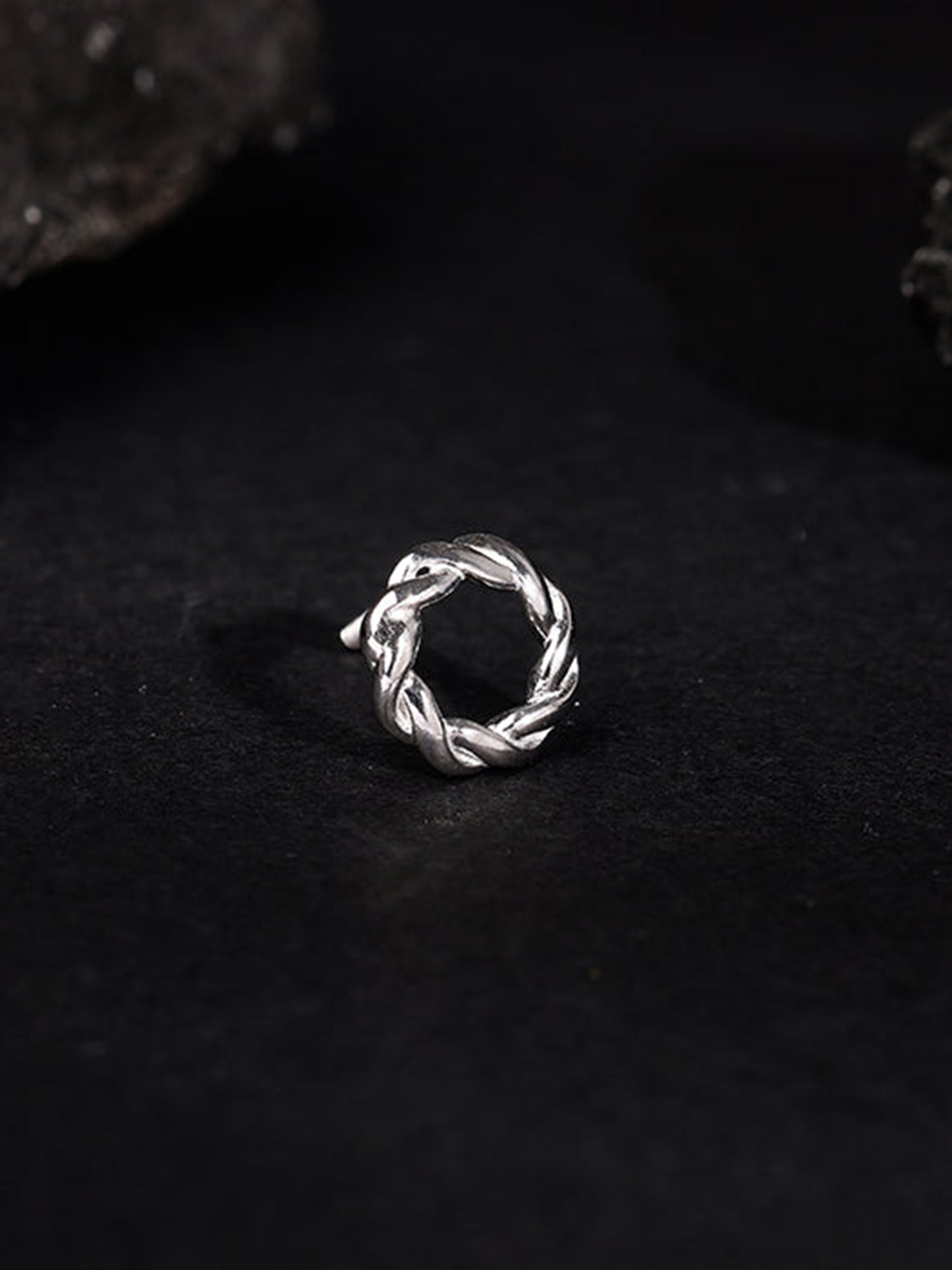Silver Twist Halo Stud For Him
