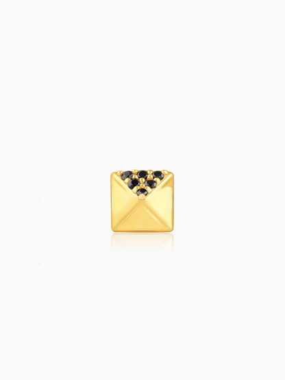 Golden Midnight Pyramid Stud For Him