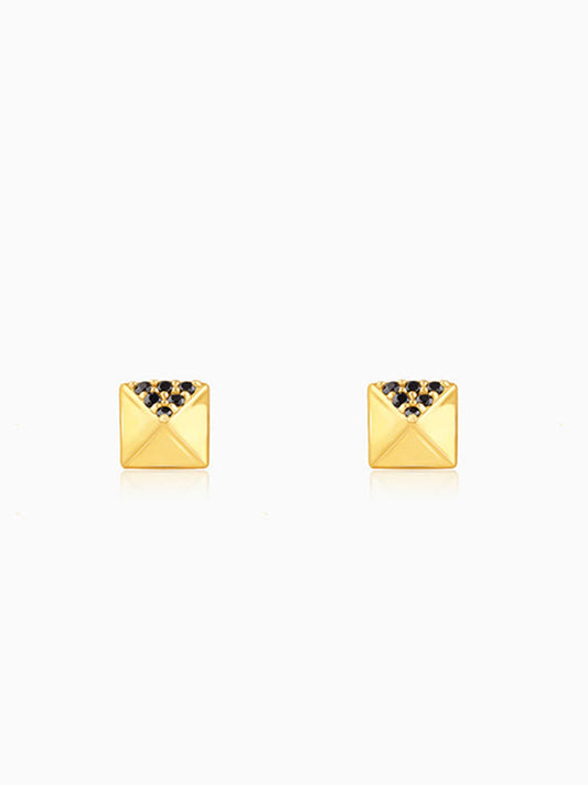 Golden Midnight Pyramid Stud For Him