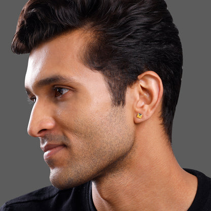 Golden Midnight Pyramid Stud For Him