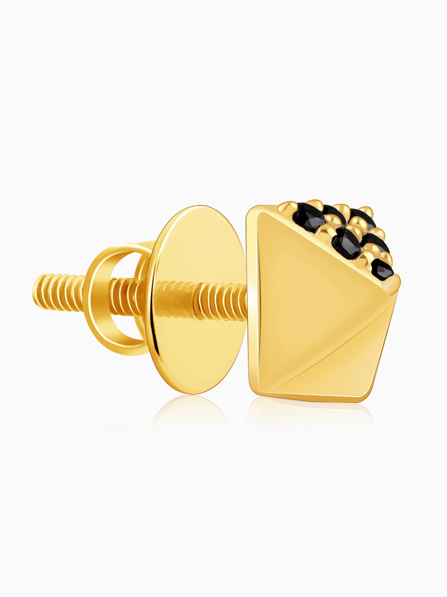 Golden Midnight Pyramid Stud For Him