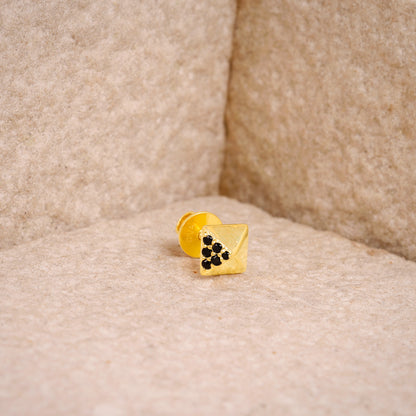 Golden Midnight Pyramid Stud For Him