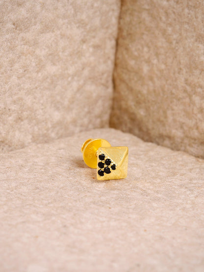 Golden Midnight Pyramid Stud For Him