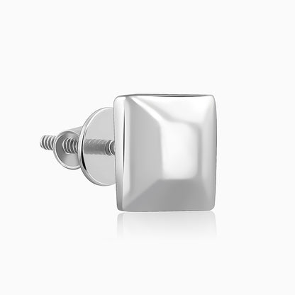 Silver Cozy Square Stud For Him