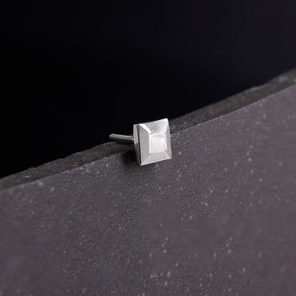 Silver Cozy Square Stud For Him