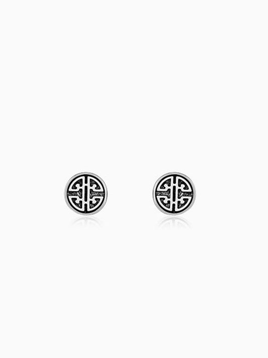 Oxidised Zen Circle Stud For Him