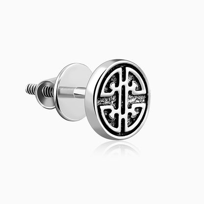 Oxidised Zen Circle Stud For Him