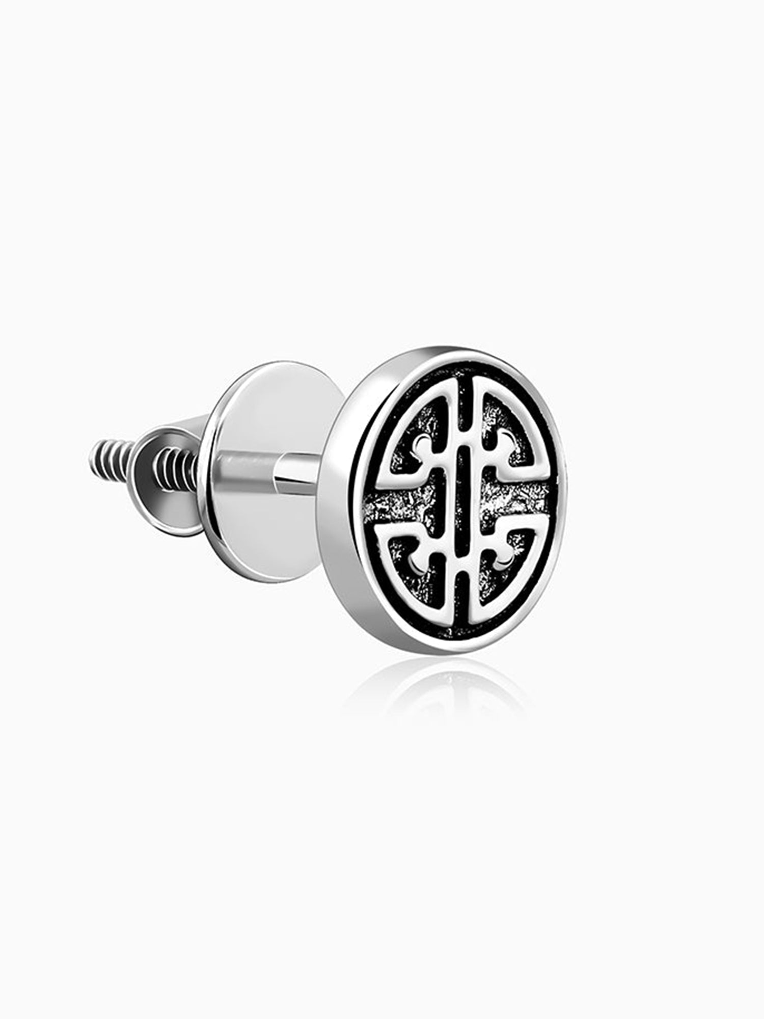 Oxidised Zen Circle Stud For Him